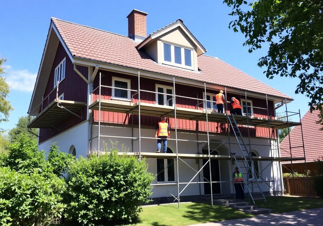 Ställning vid villarenovering